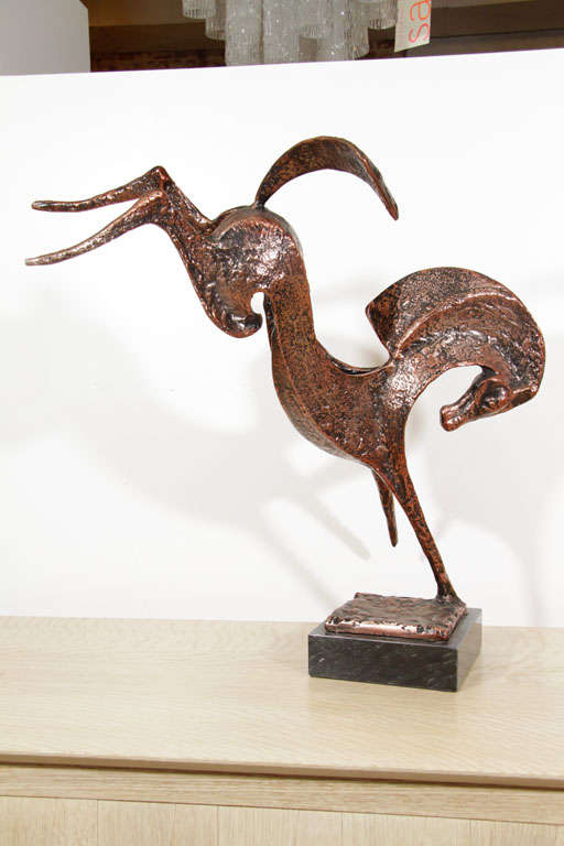 Iron Modernist Horse Sculpture by Curtis Jere For Sale